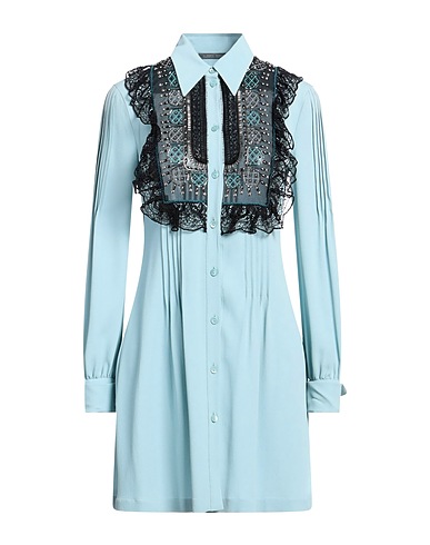ALBERTA FERRETTI Shirt dress Sky blue 65% Acetate, 35% Silk, Polyamide, Cotton