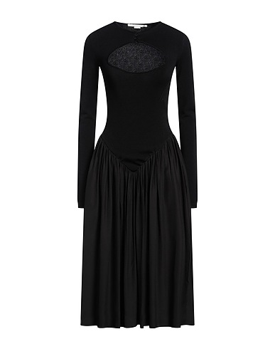STELLA McCARTNEY Midi dress Black 83% Viscose, 17% Polyester, Silk