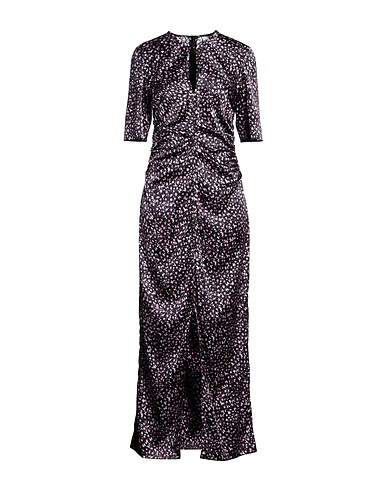 GANNI Langes Kleid Schwarz 92% Seide, 8% Elastan