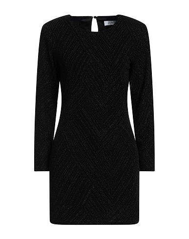 VILA Sheath dress Black 77% Polyamide, 23% Metallic fiber