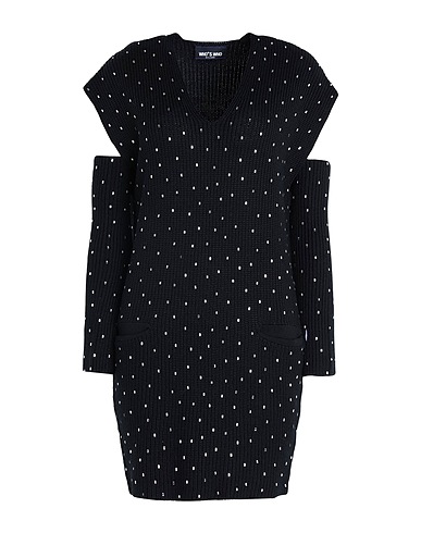 WHO*S WHO Vestito corto Nero 50% Lana, 50% Acrilico