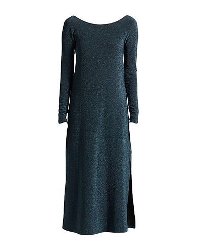 OTTOD'AME Midi dress VERDE PETROLIO 79% Viscose, 9% Polyester, 9% Polyamide, 3% Elastane
