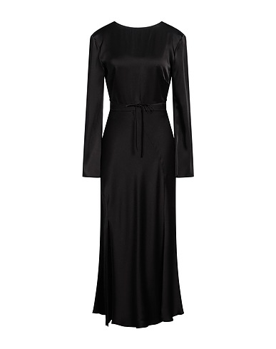SEMICOUTURE Long dress Black 82% Acetate, 18% Viscose