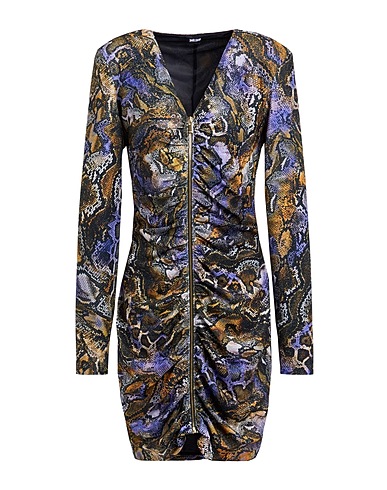 JUST CAVALLI Elegant dress Purple 83% Polyester, 13% Metallic Polyester, 4% Elastane