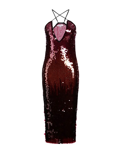PATRIZIA PEPE Midi dress Burgundy 95% Polyester, 5% Elastane