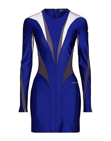 MUGLER Sheath dress Bright blue 80% Polyamide, 20% Elastane, Rubber