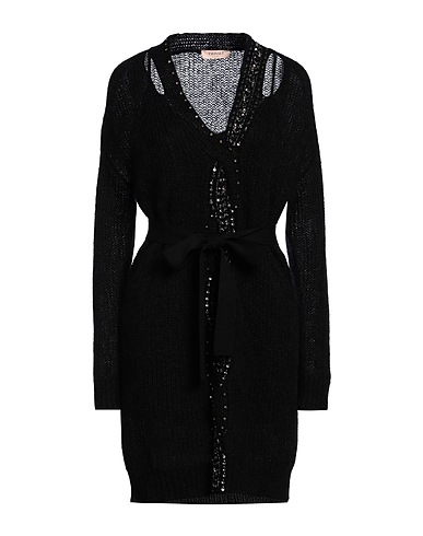 TWINSET Short dress Black 40% Polyamide, 30% Mohair wool, 30% Wool