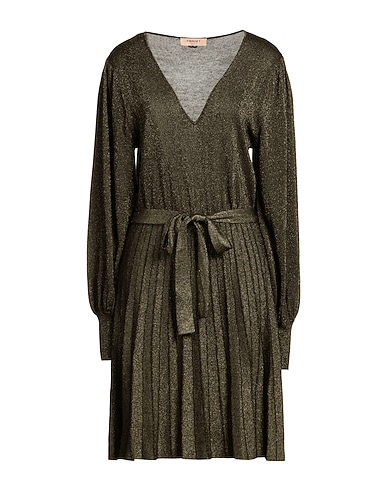 TWINSET Midi dresses 47% Polyester, 47% Viscose, 6% Metallic Polyester