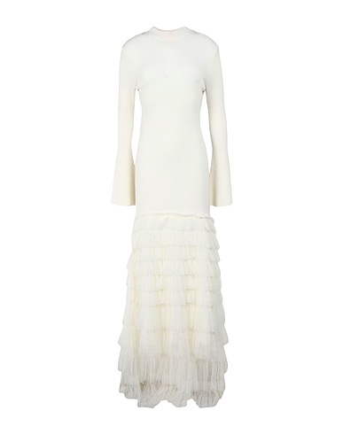 TWINSET Long dress Ivory 60% Viscose, 23% Polyester, 15% Polyamide, 2% Elastane
