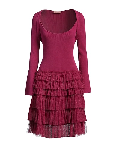 TWINSET Robe courte 60% Viscose, 23% Polyester, 15% Polyamide, 2% Élasthanne