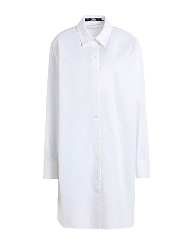 KARL LAGERFELD Shirts EMBROIDERED LOGO TUNIC
 White 100% Organic cotton