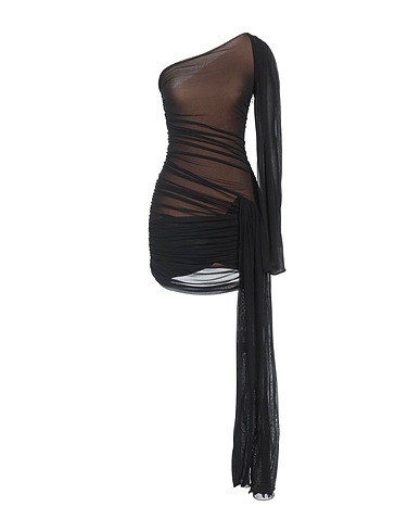 DION LEE Elegant dress Black 77% Viscose, 23% Polyester, Elastane