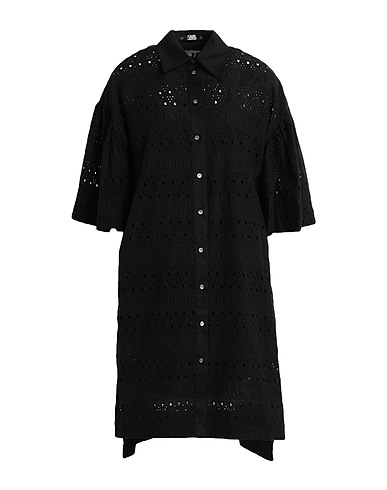 KARL LAGERFELD Shirt dress SSLV EMBROIDERY SHIRT DRESS
 Black 100% Organic cotton