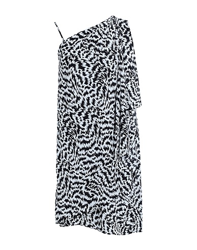 KARL LAGERFELD Короткое платье PRINTED ASYMMETRICAL DRESS
 Чёрный 100% Вискоза