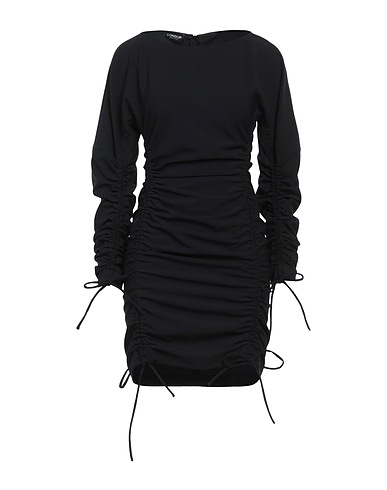 DONDUP Kurzes Kleid Schwarz 53% Polyester, 43% Schurwolle, 4% Elastan