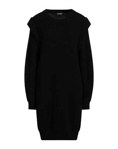 DONDUP Knit dress Black 50% Alpaca wool, 50% Wool