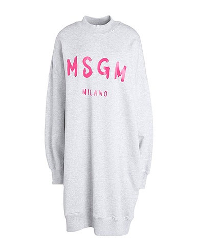 MSGM Short dress Light grey 100% Cotton