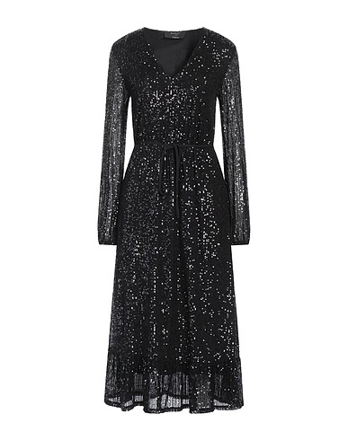 TWINSET Midi dress Black 95% Polyester, 5% Elastane