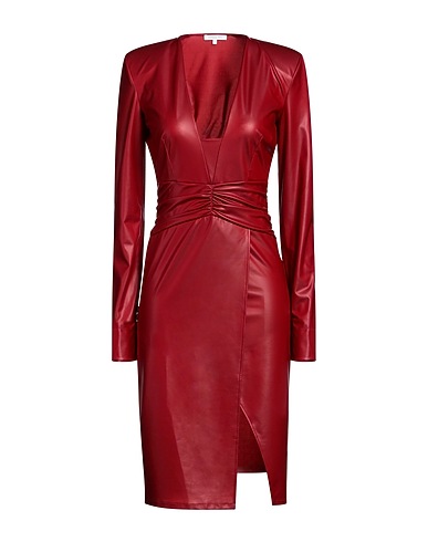 PATRIZIA PEPE Midi dress Burgundy 95% Polyester, 5% Elastane