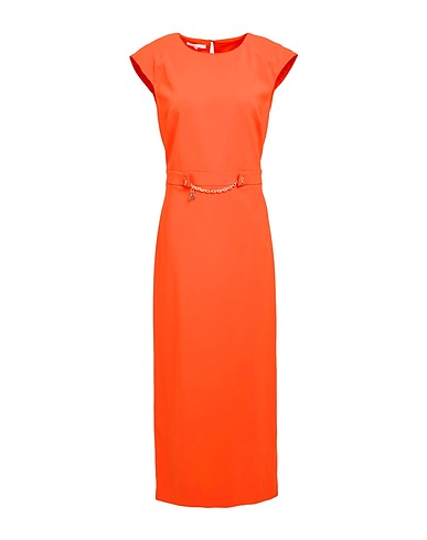 PATRIZIA PEPE Midi dress Orange 97% Polyester, 3% Elastane