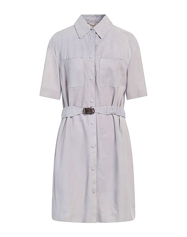 AGNONA Shirt dress Light grey 100% Lambskin