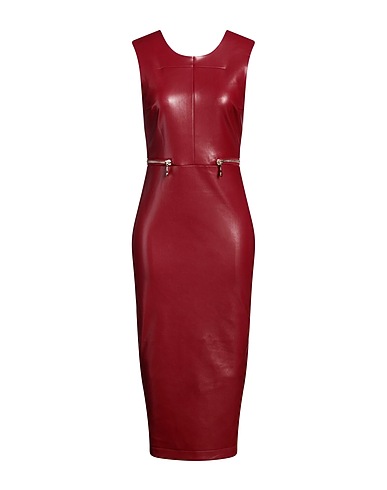 PATRIZIA PEPE Midi dress Burgundy 100% Polyurethane, Polyester
