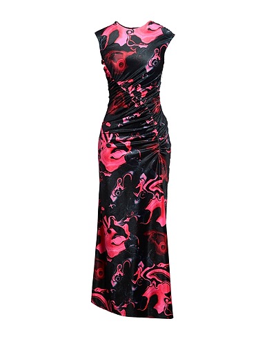 MSGM Long dress Black 95% Polyester, 5% Elastane