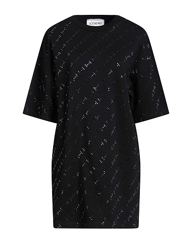 ICEBERG Short dress Black 100% Cotton, Glass