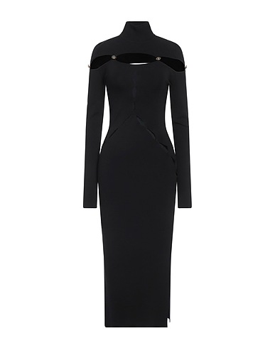 VERSACE JEANS COUTURE Midi dress Black 62% Viscose, 21% Polyester, 15% Polyamide, 2% Elastane