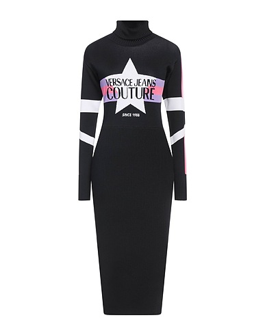 VERSACE JEANS COUTURE Robe fourreau Noir 75% Viscose, 25% Polyamide