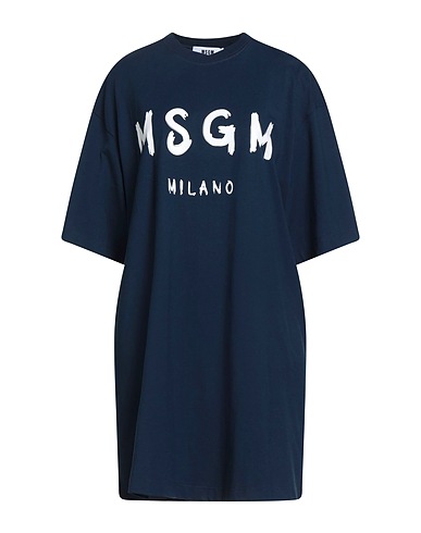 MSGM Short dress Navy blue 100% Cotton