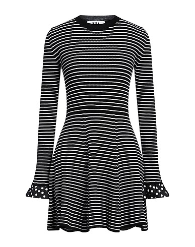 MSGM Short dress Black 70% Viscose, 30% Polyester, Cotton