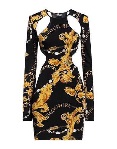 VERSACE JEANS COUTURE Sheath dress Black 90% Viscose, 10% Elastane