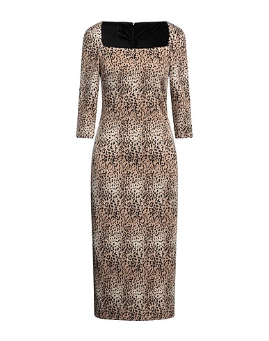 PINKO Midi dress Beige 57% Viscose, 40% Polyamide, 3% Elastane