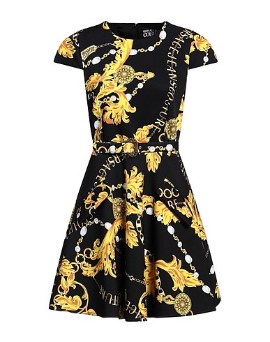VERSACE JEANS COUTURE Kurzes Kleid Schwarz 96% Polyester, 4% Elastan