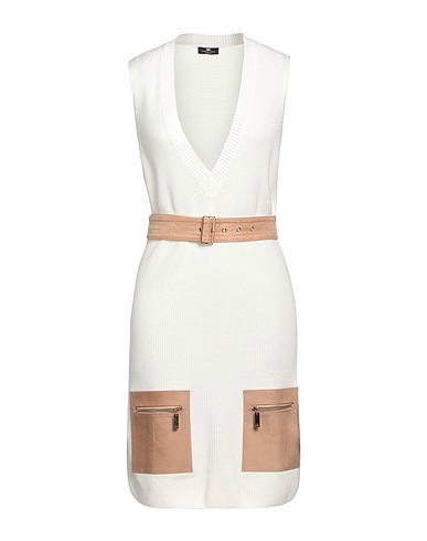 ELISABETTA FRANCHI Sheath dress Off white 52% Viscose, 35% Acrylic, 13% Polyester