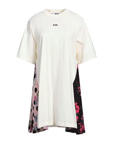 MSGM Short dress Cream 100% Cotton