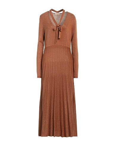 TWINSET Midi dress 47% Polyester, 47% Viscose, 6% Metallic Polyester