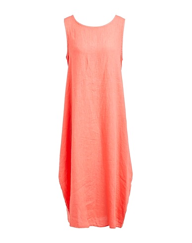 ROSSOPURO Midi dress Coral 100% Linen