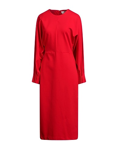 MEIMEIJ Midi dress Red 65% Viscose, 30% Polyamide, 5% Elastane