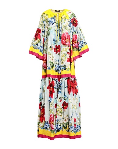 DOLCE&GABBANA Langes Kleid Gelb 100% Baumwolle