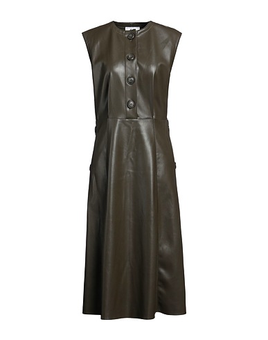 JIJIL Midi dress Military green 100% Polyester, Polyurethane