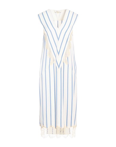 CEDRIC CHARLIER Midi dress Off white 100% Viscose, Polyamide