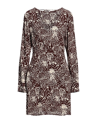 FAITHFULL Short dress Dark brown 100% Rayon