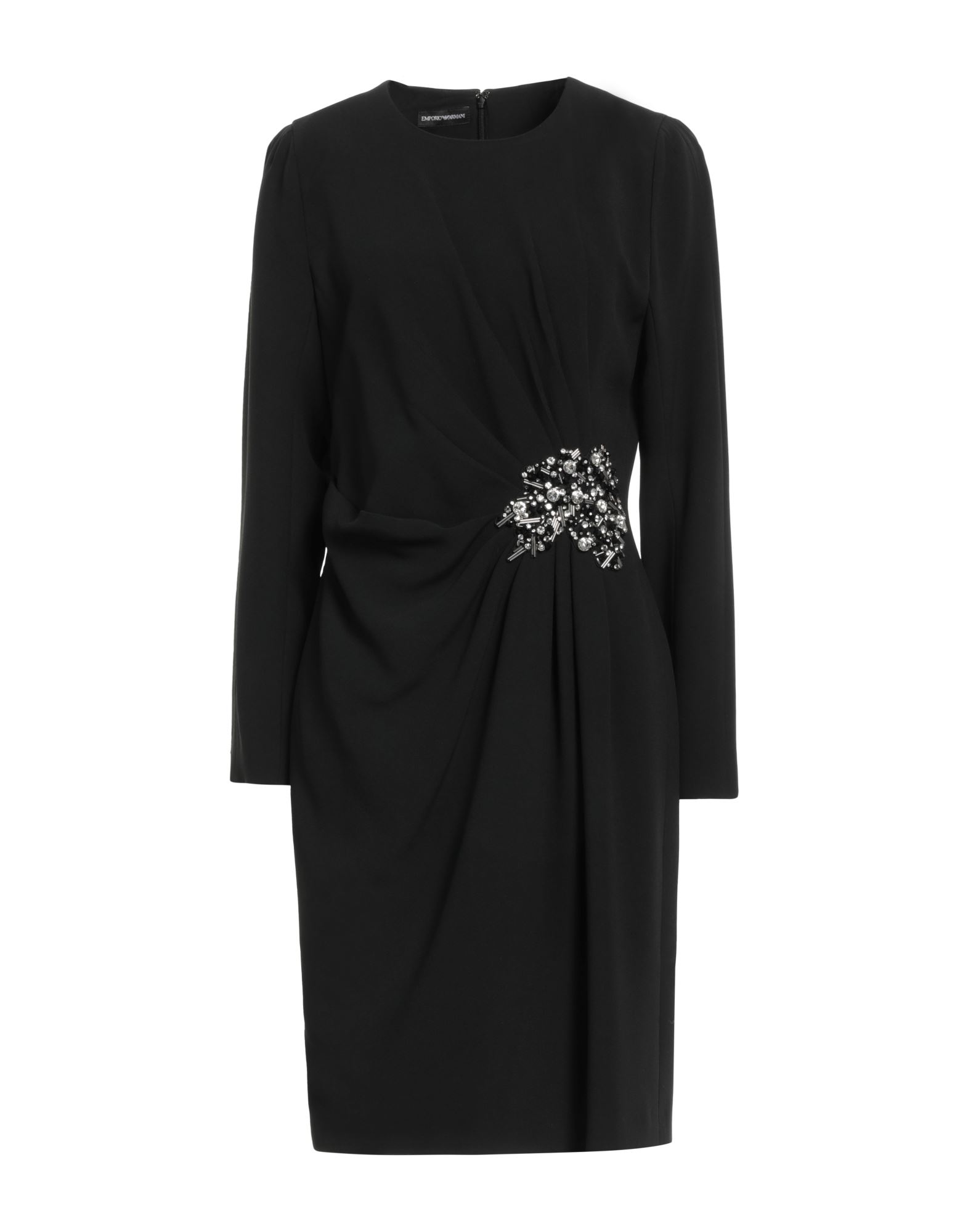 EMPORIO ARMANI Midi dress Black 50% Viscose, 47% Acetate, 3% Elastane