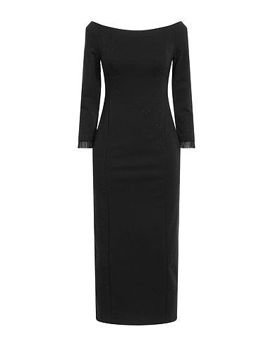 SOALLURE Midi dress Black 52% Cotton, 40% Polyamide, 8% Elastane