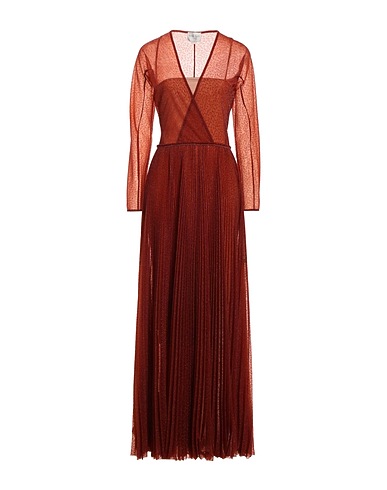 FORTE_FORTE Long dress Rust 60% Polyester, 40% Metallic Polyester
