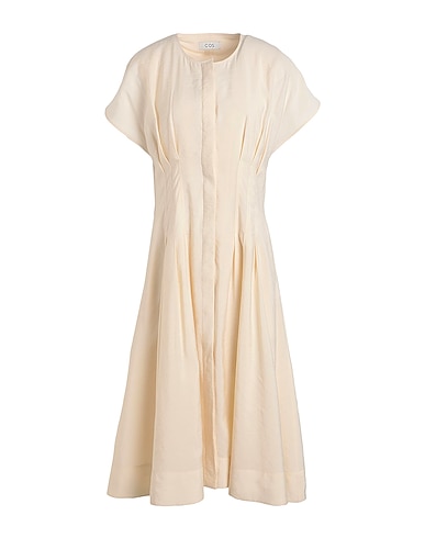 COS ひざ丈ワンピース オフホワイト レーヨン 80% / ポリエステル 20%
