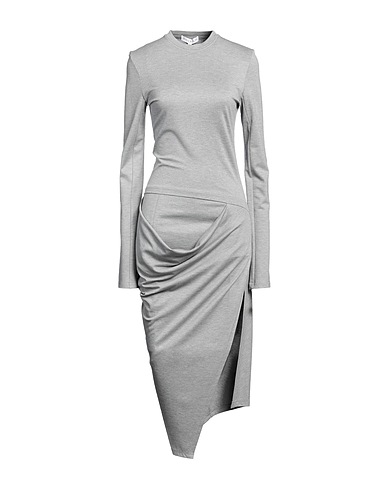 JW ANDERSON Midi dress Grey 85% Viscose, 14% Polyamide, 1% Polyurethane
