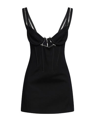DION LEE Sheath dress Black 98% Organic cotton, 2% Elastane, Recycled polyester